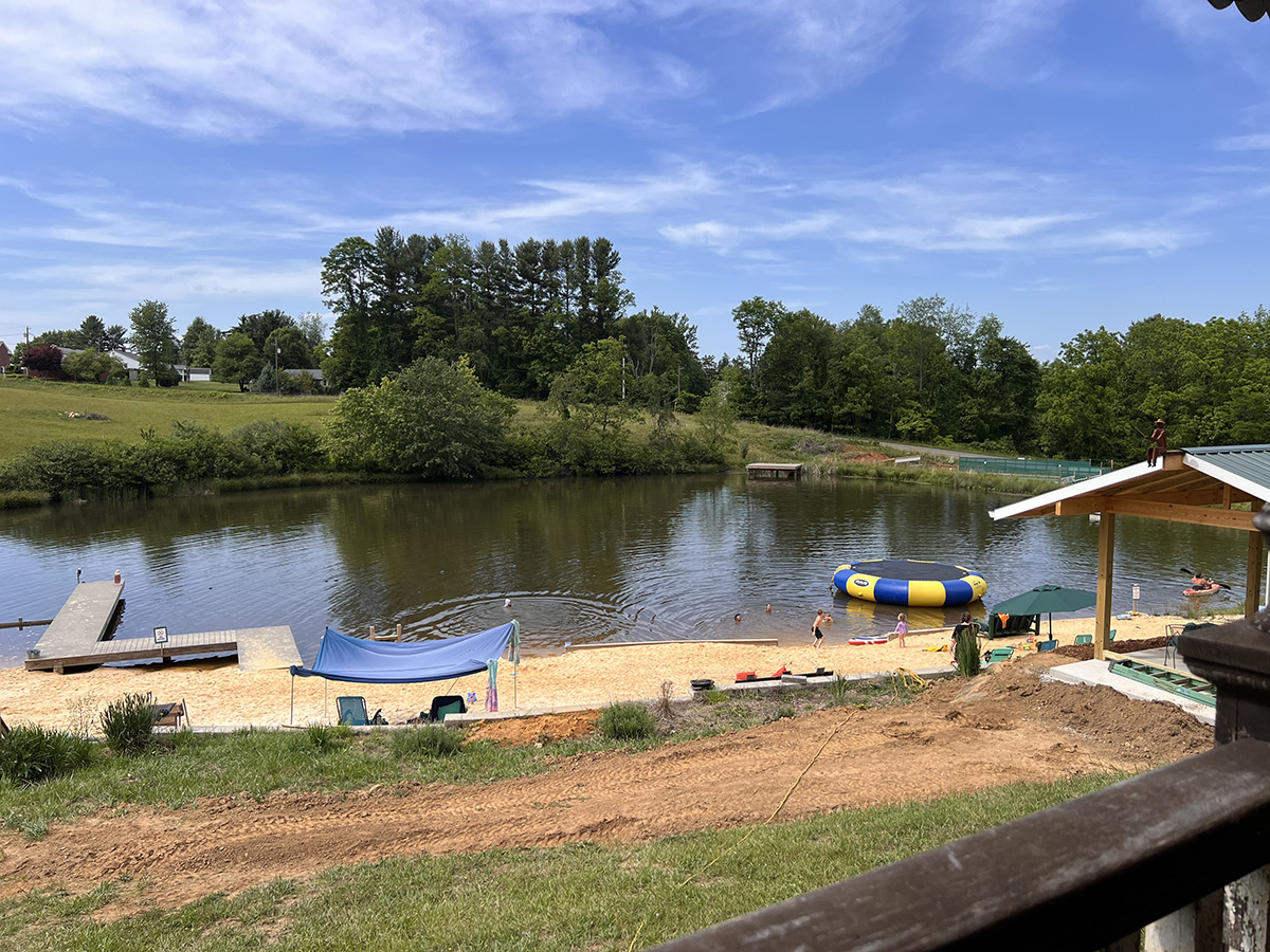 Green Acres Pond Green Acres Resort vintage camper and swimming pond in Floyd Virginia